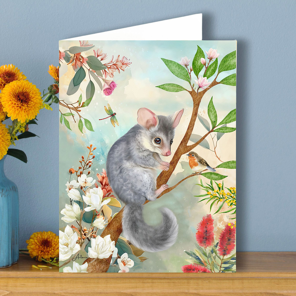 Possum Pastel Australian Greeting Gift Card - Image 3