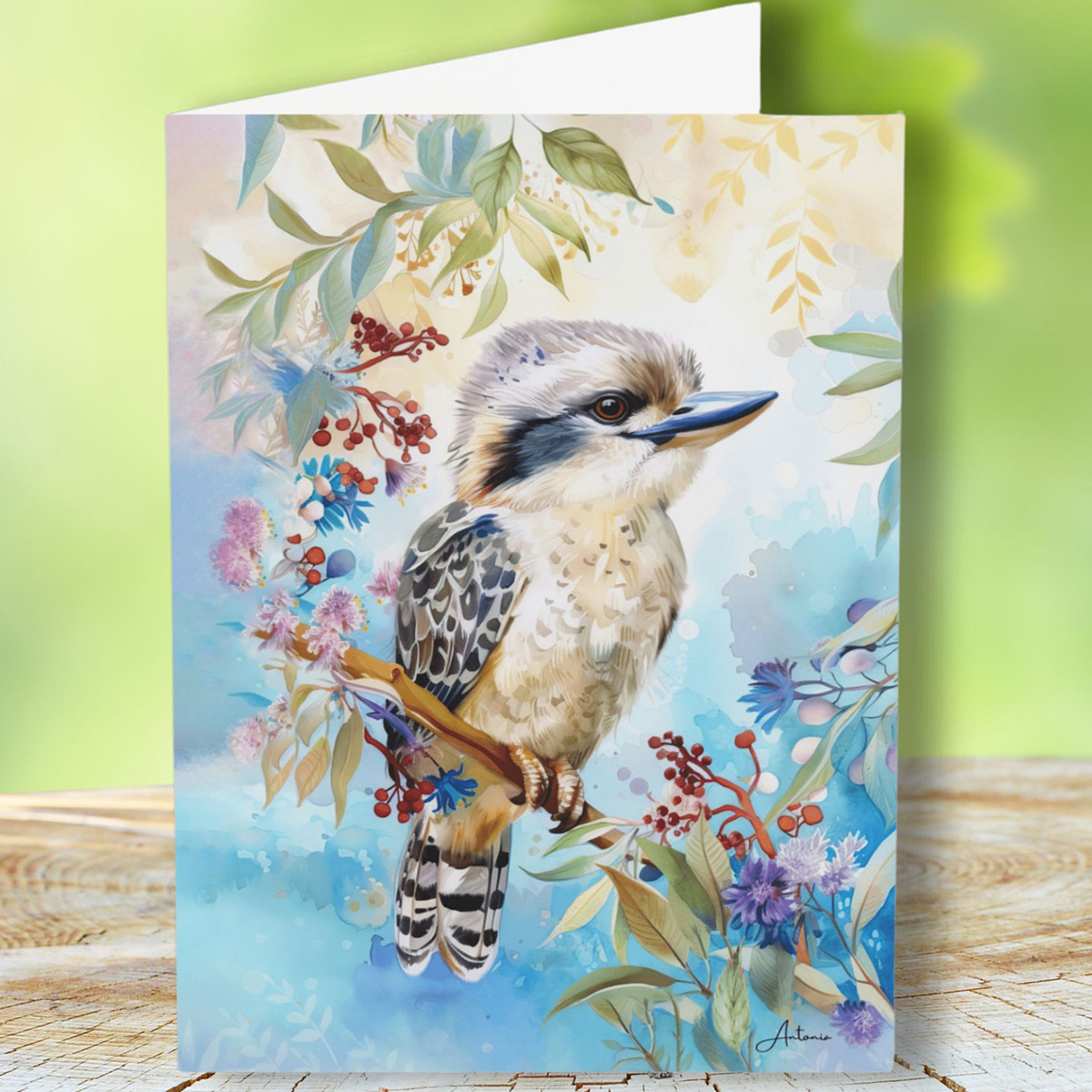 Baby Kookaburra Pastel Australian Greeting Gift Card