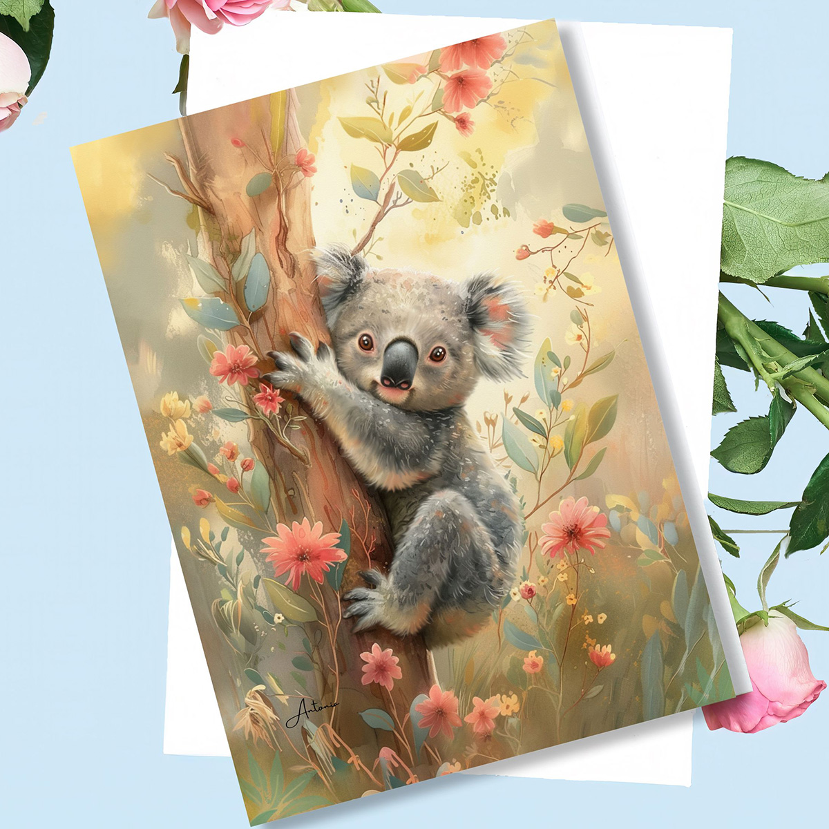 Baby Koala Pastel Australian Greeting Gift Card - Image 3