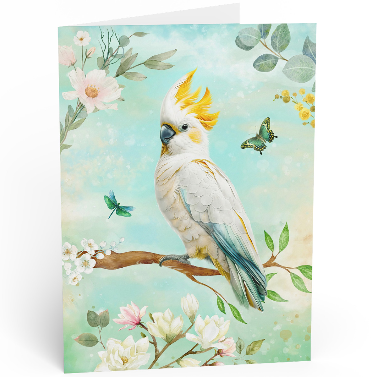 Cockatoo Pastel Australian Greeting Gift Card