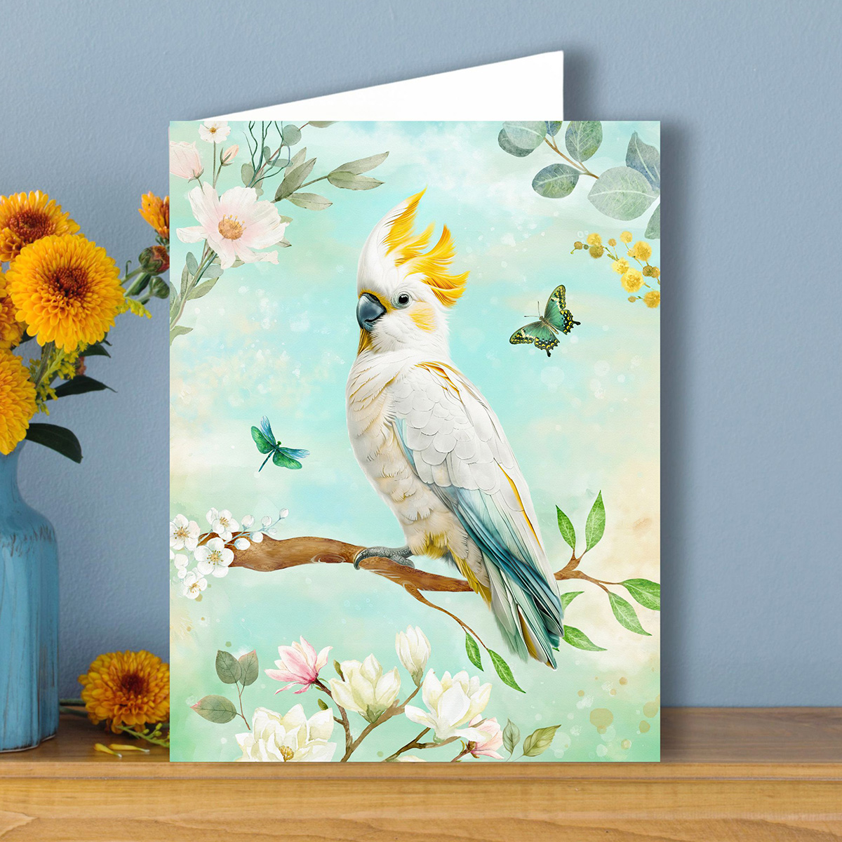 Cockatoo Pastel Australian Greeting Gift Card - Image 3